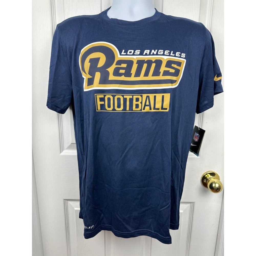 NWT! Los Angeles Rams Nike Dri-Fit Navy Mens TShirt Size‎ Medium